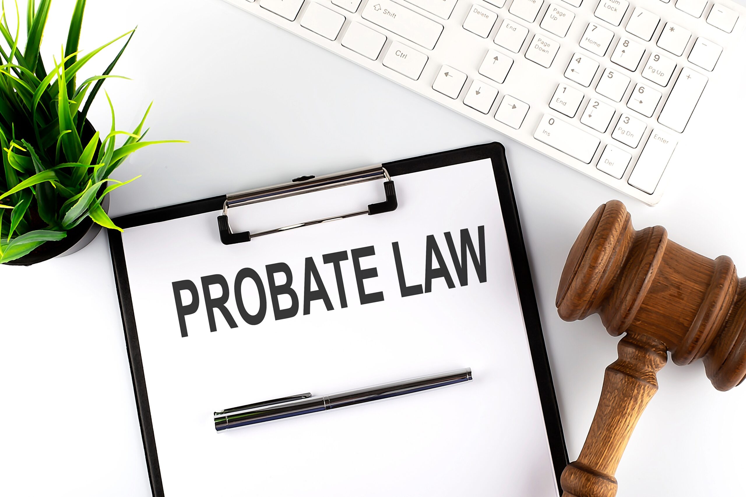 Probate law clipboard and gavel representing duties of a personal representative in Florida