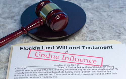 Florida probate court documents highlighting undue influence
